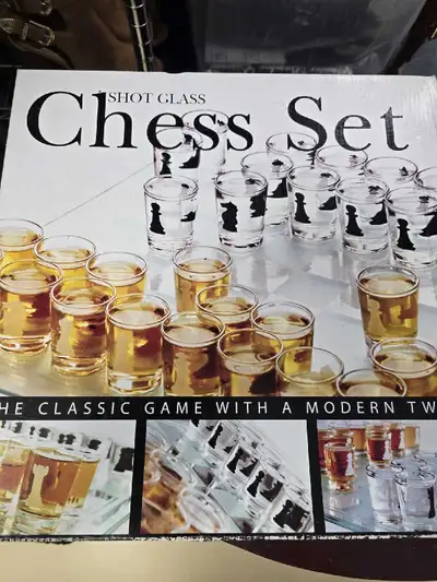 Brand New Shot Glass Chess Set, View more