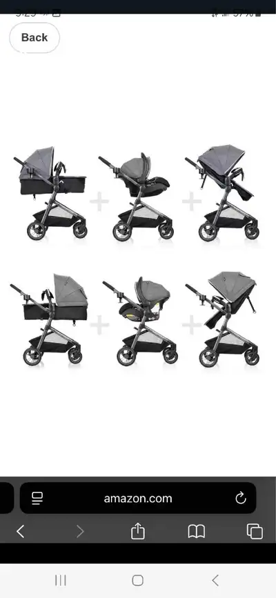 Evenflo Car Seats with Bases & Stroller, View more