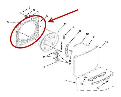 Whirlpool Washing Machine Door-Inner W11316776, View more
