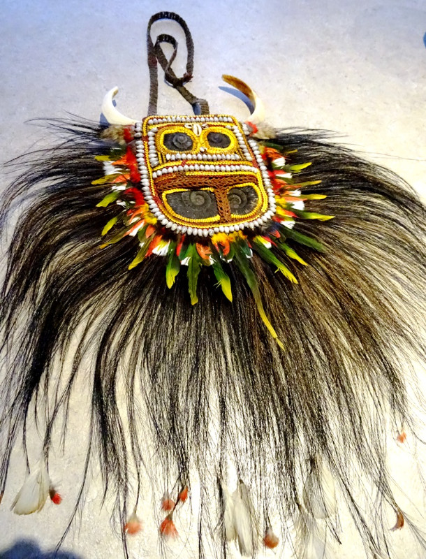 unique TRIBAL ART breastplate HORNS shells FEATHERS Papua in Arts & Collectibles in Cambridge - Image 2