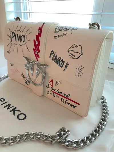 Authentic Designer "LOVE Bag Graffiti" leather by Japanese designer PINKO - NEW Bought in the PINKO...