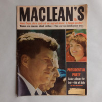 Vintage 1961 Maclean's Magazine John F Kennedy  John Diefenbaker