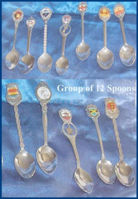 Group of 12 Souvenir Spoons