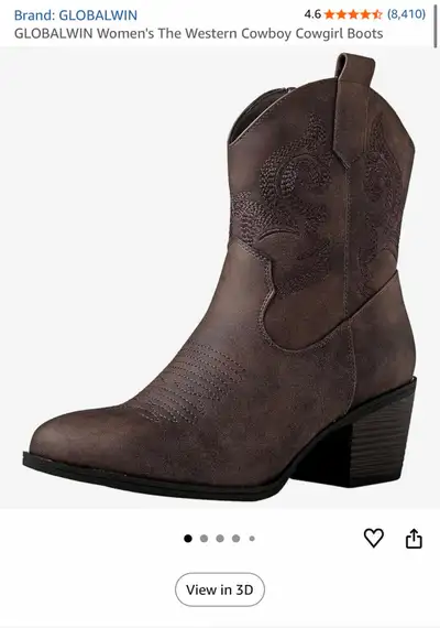 GLOBALWIN Cowboy Boots - Size 8, View more