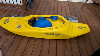liquidlogic Skip whitewater kayak for sale including Big Spoons 350 paddle. In excellent shape, all...