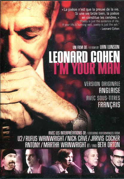 LEONARD COHEN DVD I'M YOUR MAN 2006 with U2 Wainright BILINGUE dans CD, DVD et Blu-ray  à Ville de Montréal