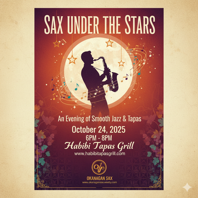 Okanagan Sax - Live at Habibi Tapas Grill, View more