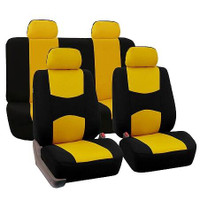 Housses de sièges d'auto complet en tissu jaune et noir