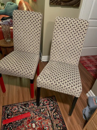 2 chairs for sale @ $60.00 each. excellent condition.