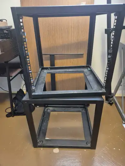 Two 12U metal racks with some SKB brackets, View more