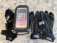 Bike Phone Case and 2 Pairs of Bike Gloves