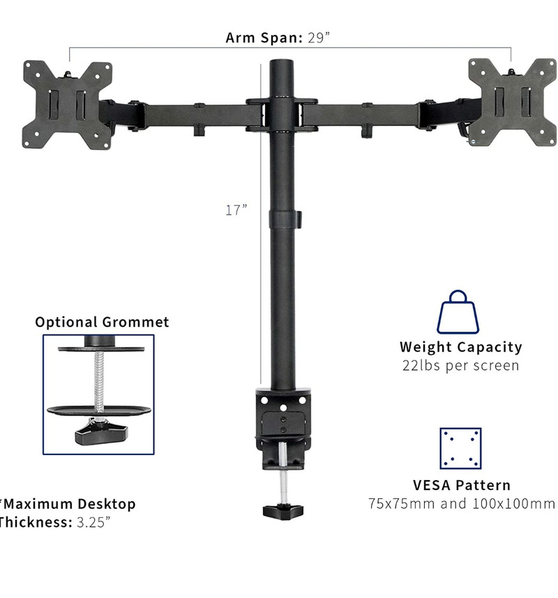 Dual Monitor Desk Mount, Heavy Duty Fully Adjustable Stand System Components City of Toronto
