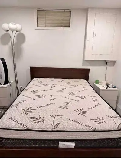 Queen Size Wooden Bed Frame and Bamboo Mattress, View more