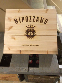 Wooden Wine Box - 16” wide x 14” x 4 1/2” tall