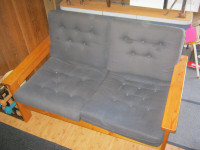 WOOD & CUSHION LOVE SEAT-$199 -quality- very solid