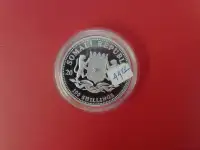 African wildlife leopard   100 shillings pure Silver coin