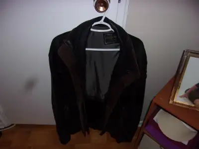 Men's leather jacket. XXXL - good condition. Black/Brown combination colour.