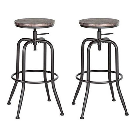 Barstools Set of 2 Adjustable Height Swivel Oak Colour in Chairs & Recliners in City of Toronto - Image 2