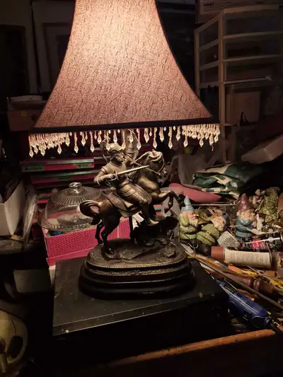 antique brass and wood lamps, View more