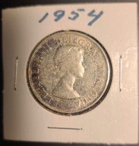 1954 CANADIAN SILVER DOLLAR 