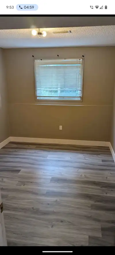 A beautiful room for rent in a walkout basement.