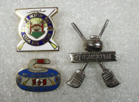3 CDN FORCES CURLING PINS (NORTH BAY, SUMMERSIDE, ROCKCLIFFE)