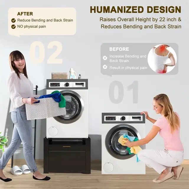 Veikous® Laundry Pedestal Stand - Black NEW IN BOX in Washers & Dryers in Oakville / Halton Region - Image 5