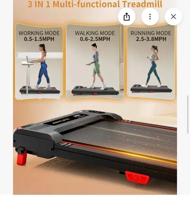 Anylife Walking Pad Treadmill, Under Desk Treadmill for Home Off in Exercise Equipment in Hamilton - Image 3