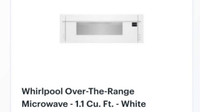 Whirlpool  1.1 Cubic Foot Over-The-Range Microwave