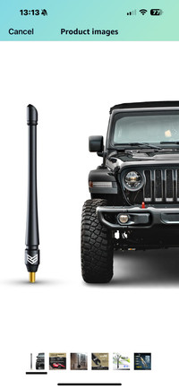 8” Ronin Factory Short Replacement Antenna for Jeep Wrangler 