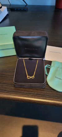 Tiffany & Co. 18k Gold Infinity Pendant Necklace - 24"