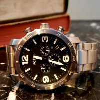 Fossil NATE Stainless steel military watch 