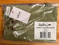 BRAND NEW KIPLING PINE GROVE GREEN ZIP MAKE-UP/ ACCESSORY BAG