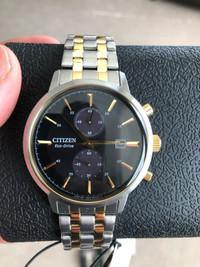 Brand New Men’s Citizen Eco Drive $250 FIRM. Date & Chronograph.