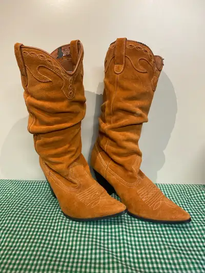 Womens Suede Cowboy Boots - Size 8, View more
