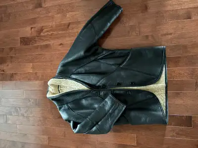 Vintage Black Shearling Winter Coat, View more