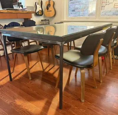 Dining Table with Glass Top, View more