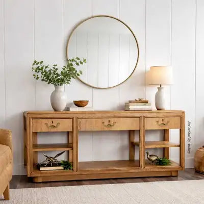 Fully Restored Drexel Heritage Campaign-Style Console / Media St, View more