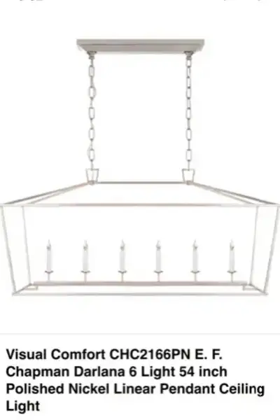 Brand new in box - Darlana large linear latern in polished nickel by E. F. Chapman - Visual Comfort....