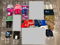 4T and up winter hats/gloves/mittens EUC sizes/prices in pic