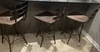 Wood and metal bar stools 