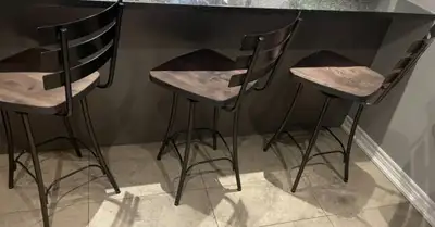 Wood and metal bar stools, View more