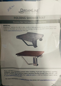 DREAMLINE Wallmount Folding Shower Chair