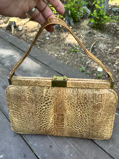Vintage Alligator Purse Handbag, View more