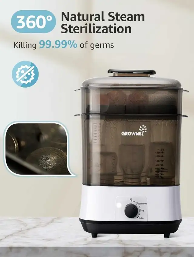 Grownsi Baby Bottle Sterilizer and Dryer in Feeding & High Chairs in Markham / York Region - Image 3