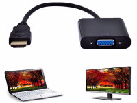 HDMI male to VGA female for extra monitor hookup.