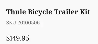 Thule bicycle trailer kit 20100506, View more