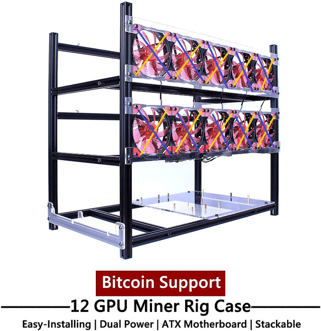LAWOHO Miner Case 12 GPU - Open Air Mining Rig Aluminum Frame dans Autre  à Ville de Montréal