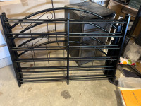 Metal bed frame with box spring and mattress 