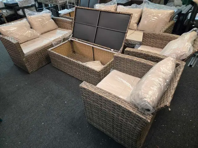 6-Piece Patio Sofa Set with Storage tables 62863262745729121